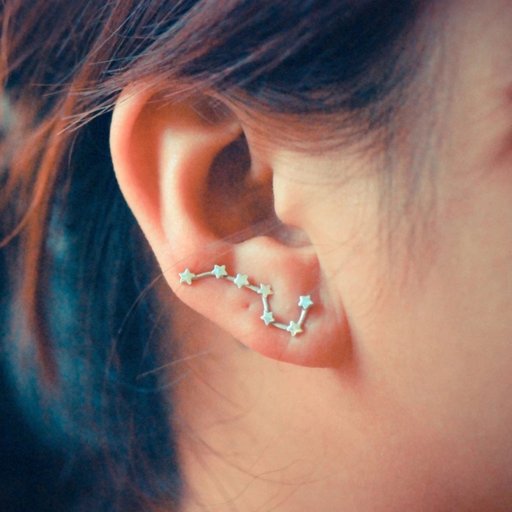 Constellation Star Space Galaxy Astrology Zodiac Minimalist Mini Climber Earring